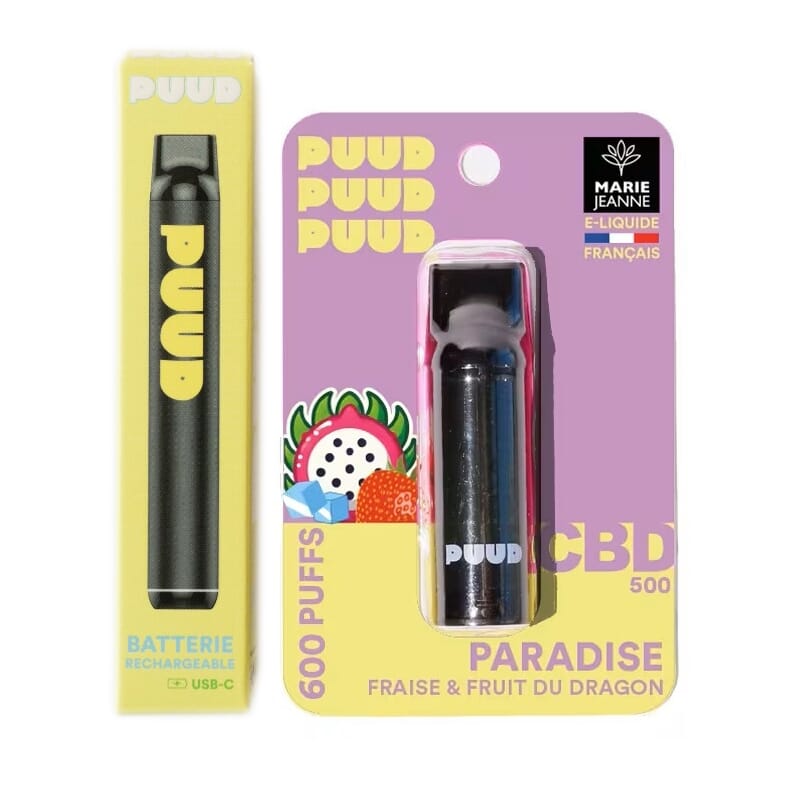 Batterie PUUD et cartouche Paradise 500 mg CBD